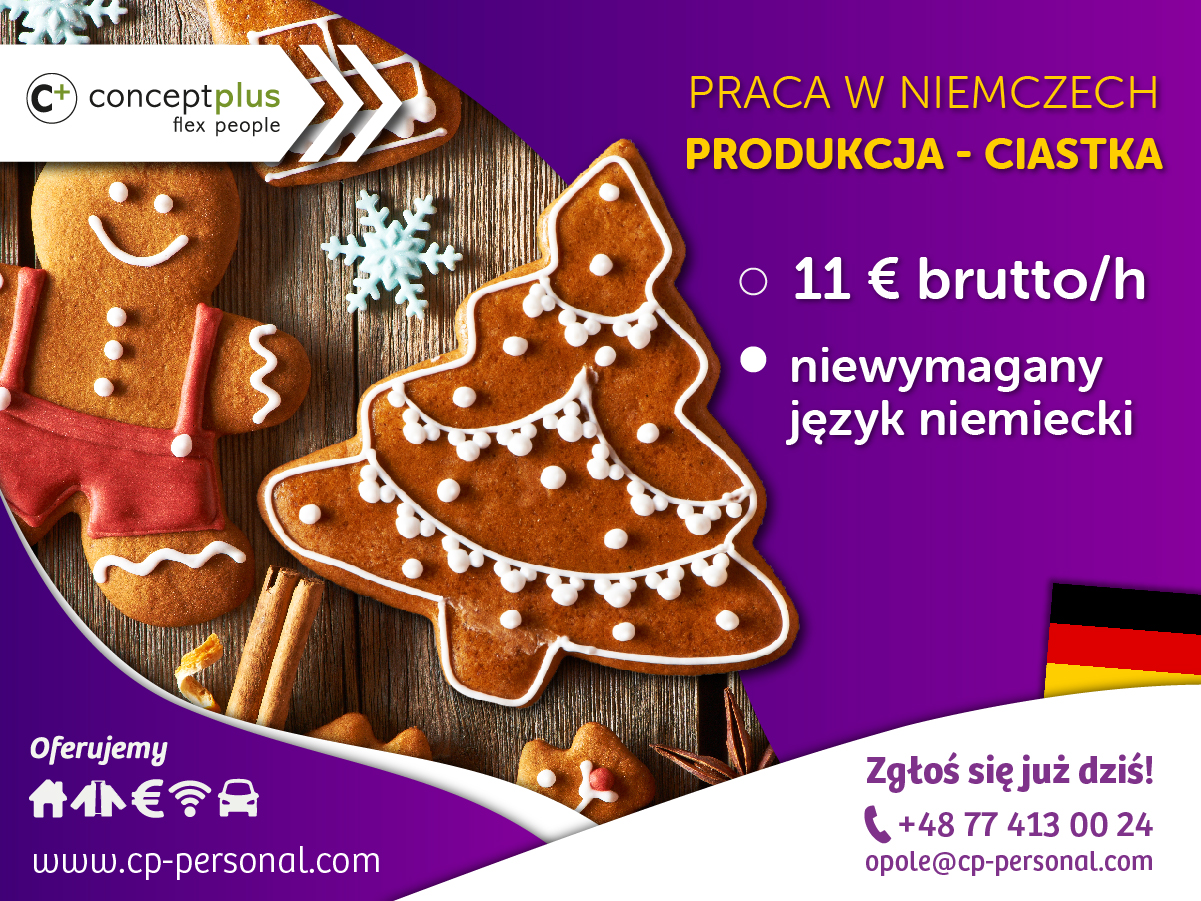 praca Pracownik produkcji (k/m) -- pakowanie ciastek - Niemcy 